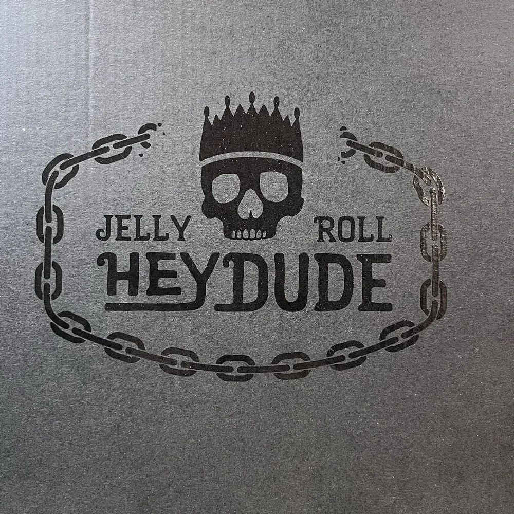 Size‎ 11-Jelly Roll Hey Dude Suede Bradley Boot Black Skull Print Brand New